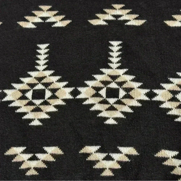 Sequin Hearts Black Knit Knee Length Sweater Dress with Aztec design Size M - Picture 7 of 7